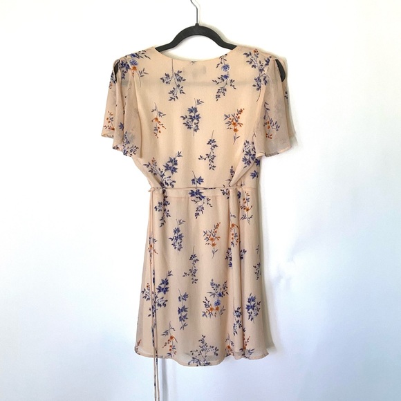 Lulus Fowler Floral Wrap Minidress in Blush Pink Size Small - Picture 12 of 15